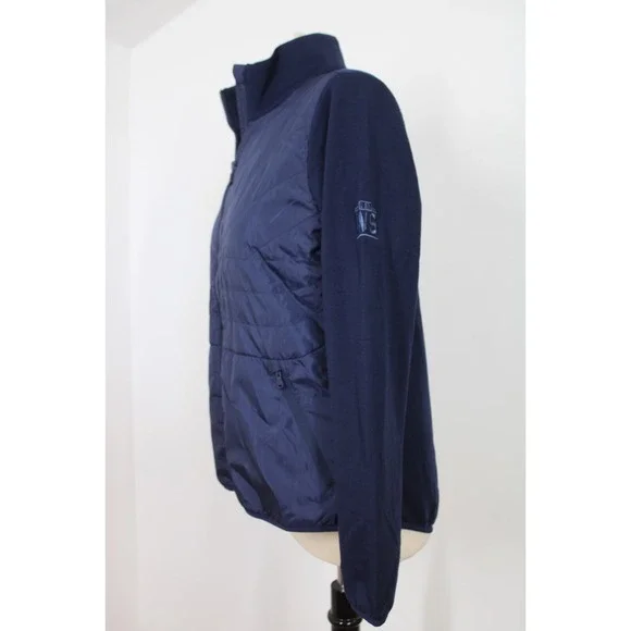 RLX Ralph Lauren M Blue Full Zip Quilted CoolWool World Series 2021 Jacket